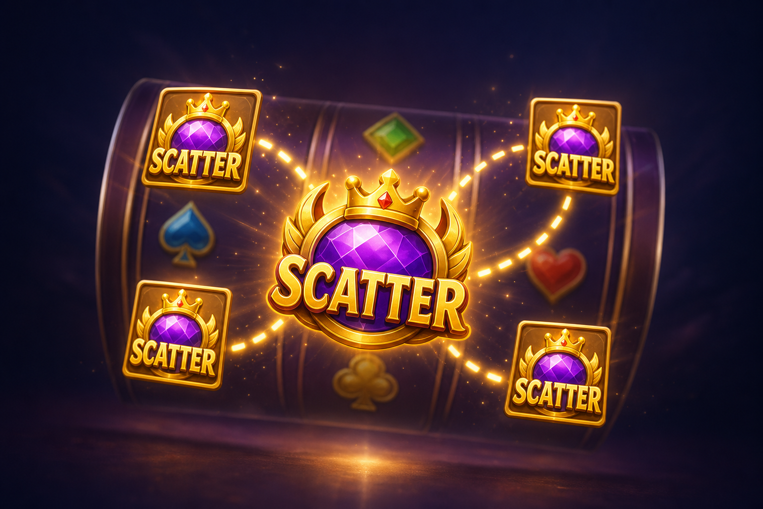 ตัวอย่างฟีเจอร์ Scatter ในเกมสล็อต